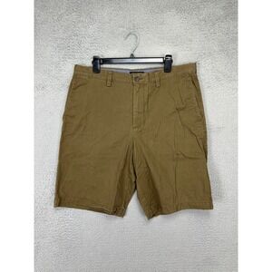 Banana Republic Shorts Mens 36 Emerson Short Olive Green Khaki Flat Front Pocket